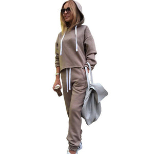 2018 Autumn Tracksuit Long Sleeve Thicken Hooded