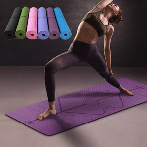 1830*610*6mm TPE Yoga Mat with Position Line